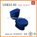 America style one piece blue samll toilet with all accessories